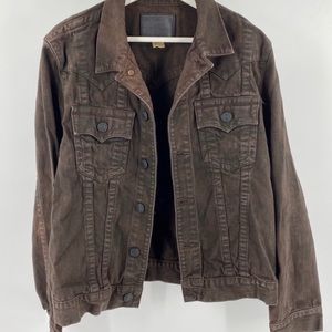EC True Religion Brown Denim Jacket Large